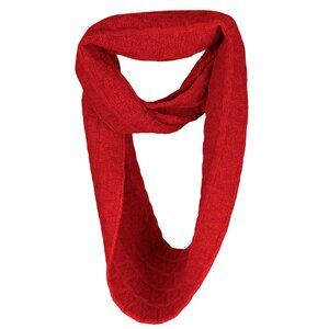 Ladies Zig-zag 100% Cashmere Infinity Scarf Snood - Bright Red 4165